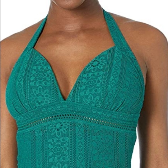 JESSICA Simpson Crochet Halter One Piece Swimsuit - Picture 2 of 8